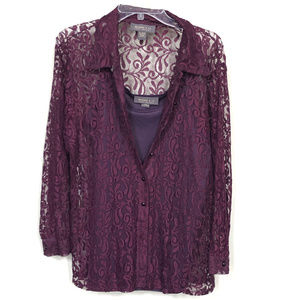Lane Bryant Tops - Lane Bryant designs & co Lace top with Tank -14/16 Lane Bryant Tops - Lane Bryant designs & co Lace top with Tank -14/16